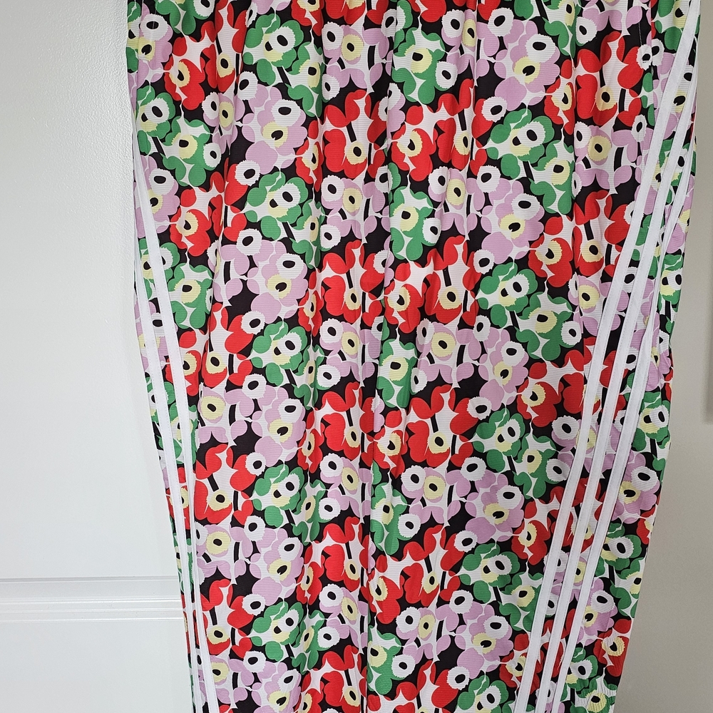 Marimekko/Adidas track Pants in Red, Green, Pink, Cream